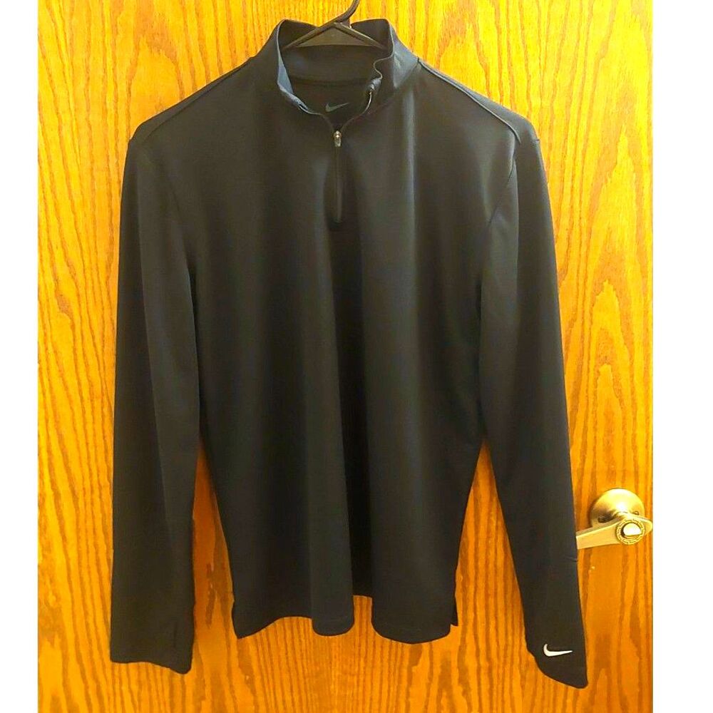 Nike Dri-FIT Women’s XL Black 1/4 Zip Running Top Thumbholes Long Sleeve